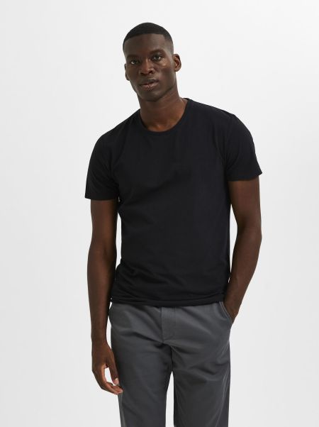 Black Classique T-Shirt Selected Homme T-Shirts
