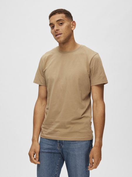 T-Shirts Homme Décontracté T-Shirt Selected Kelp
