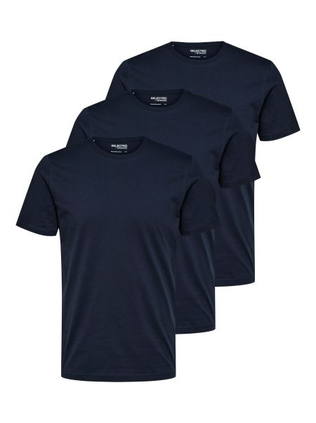 T-Shirts Homme 3-Pack Cotton T-Shirt Selected Navy Blazer