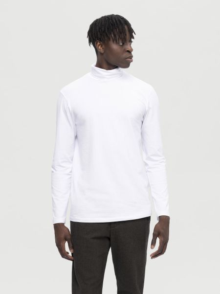 T-Shirts Col Roulé Top À Manches Longues Bright White Homme Selected