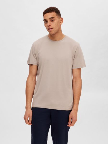 Décontracté T-Shirt Flint Gray Selected Homme T-Shirts
