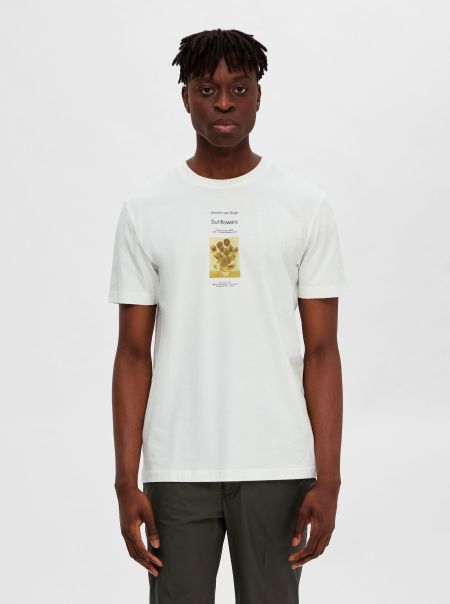 Homme Cloud Dancer T-Shirts Selected Imprimé National Gallery T-Shirt
