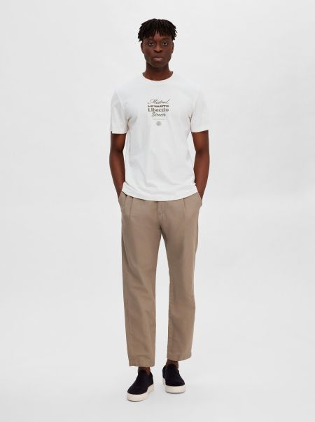 Homme Egret Selected Imprimé Graphique T-Shirt T-Shirts