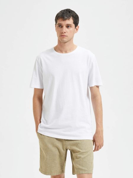 Selected T-Shirts Manches Courtes T-Shirt Bright White Homme