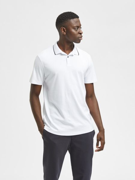 Bright White Selected Homme Polos Manches Courtes Coolmax® Polo