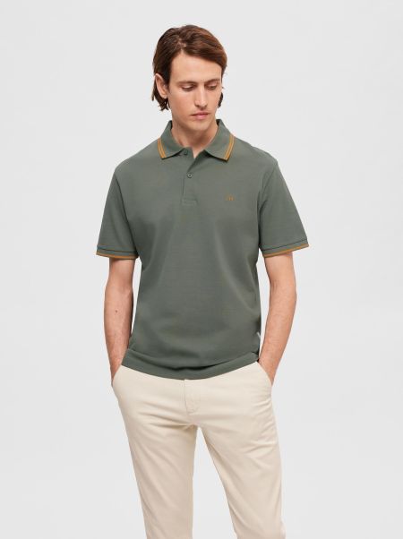 Agave Green Polos Selected Manches Courtes Polo Homme