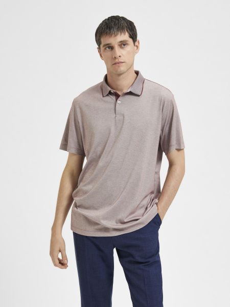 Selected Polos Homme Manches Courtes Coolmax® Polo Rose Brown