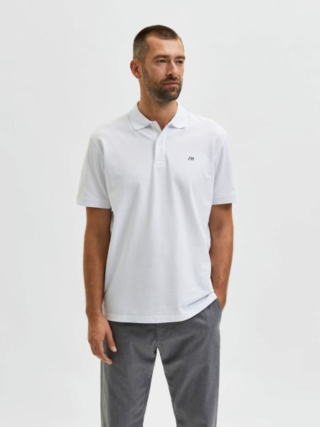 Manches Courtes Polo Bright White Selected Homme Polos