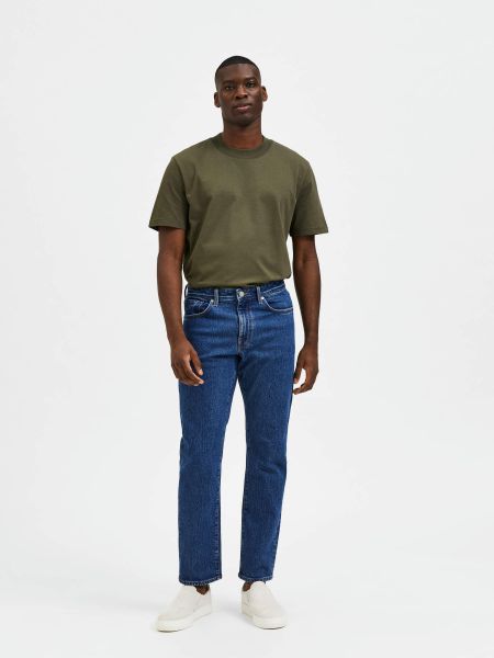 Medium Blue Denim Selected Jeans 196 Jean Droit Homme