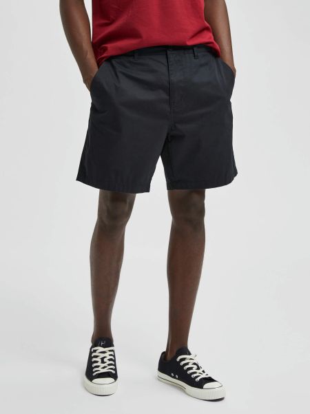 Coupe Confort Short Selected Black Homme Shorts