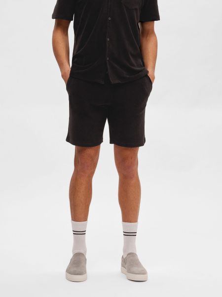 Selected Terrycloth Short Homme Black Shorts