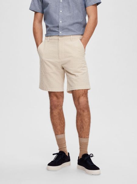 Seersucker Short Egret Homme Selected Shorts