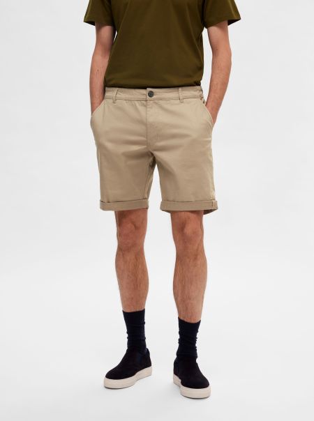 Selected Homme Shorts Chinchilla Coupe Slim Short Chino