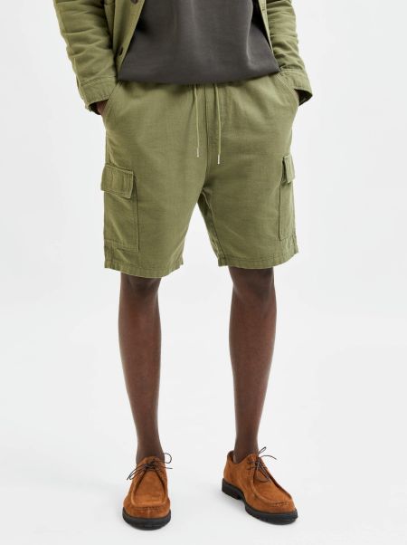 Selected Coupe Ample Short Homme Shorts Olivine