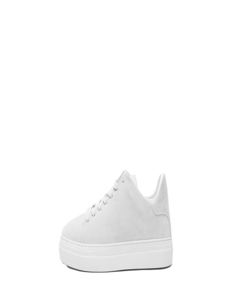 Chaussures Daim Épais Baskets Homme White Selected