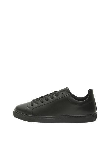 Cuir Baskets Black Chaussures Homme Selected