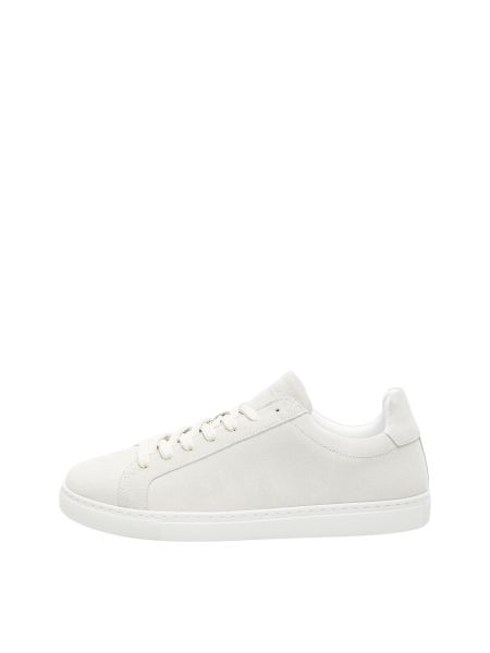 Selected Daim Baskets White Homme Chaussures